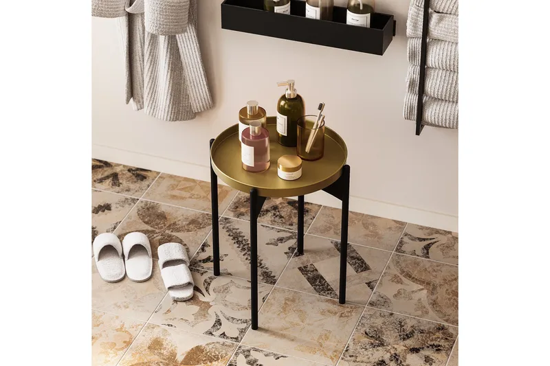 Mamta Sofabord 44 cm - Guld/Sort - Møbler - Borde - Sofabord