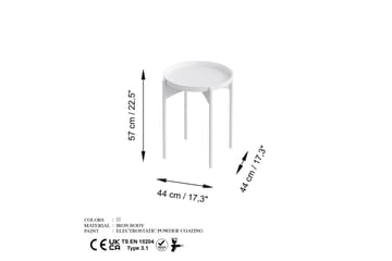 Mamta Sofabord 44 cm - Hvid - Møbler - Borde - Sofabord