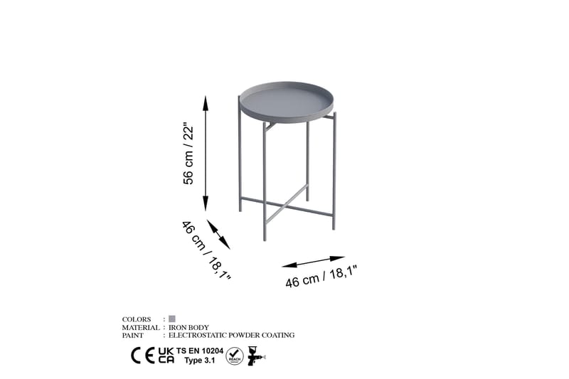 Mamta Sofabord 46 cm - Grå - Møbler - Borde - Sofabord
