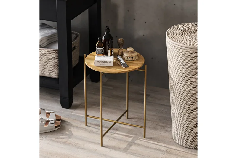 Mamta Sofabord 46 cm, Guld/Nature