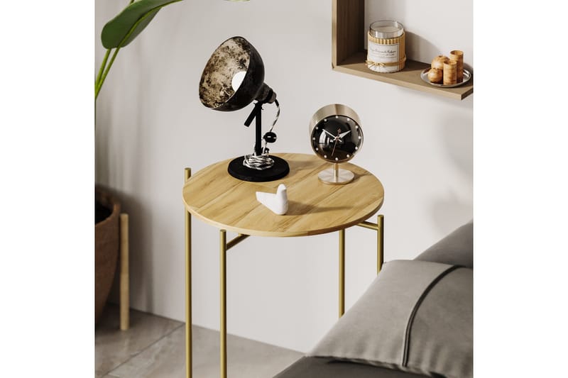 Mamta Sofabord 46 cm - Guld/Nature - Møbler - Borde - Sofabord