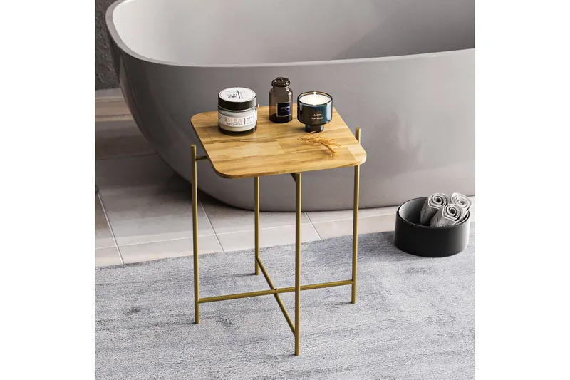 Mamta Sofabord 46 cm - Guld/Nature - Møbler - Borde - Sofabord