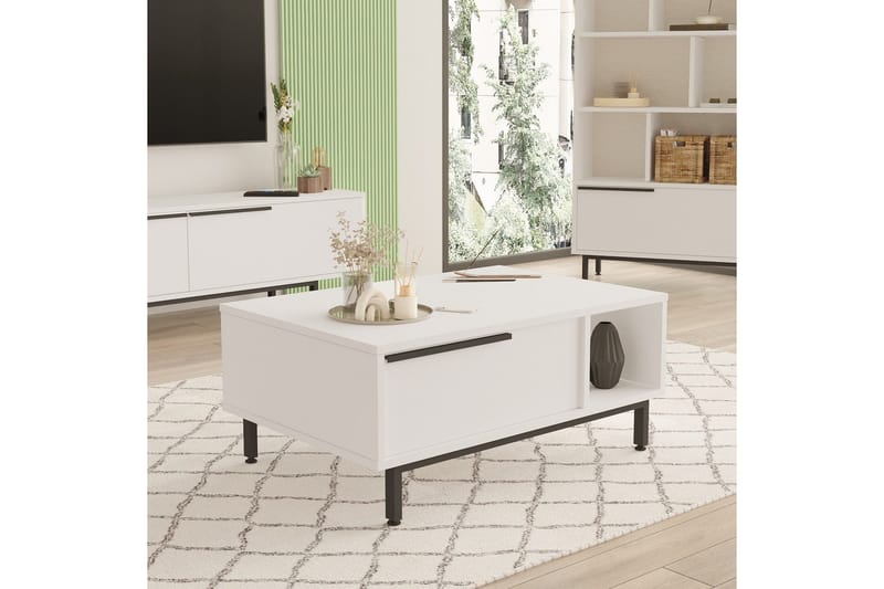 Manku Sofabord 90 cm, Hvid