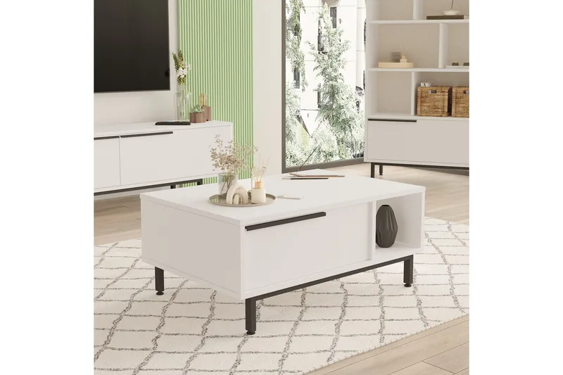 Manku Sofabord 90 cm, Hvid