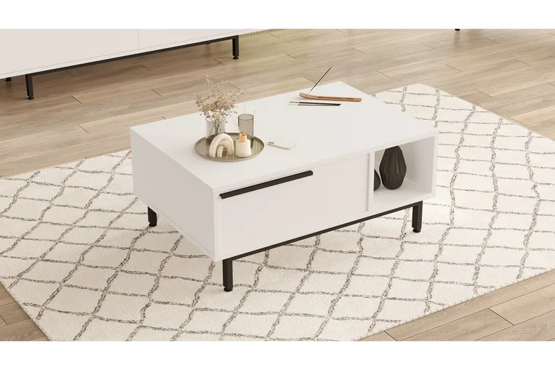 Manku Sofabord 90 cm - Hvid - Møbler - Borde - Sofabord