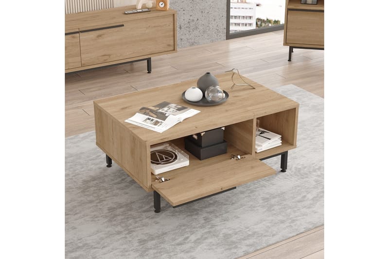 Manku Sofabord 90 cm - Valnød finér - Møbler - Borde - Sofabord