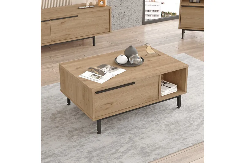 Manku Sofabord 90 cm - Valnød finér - Møbler - Borde - Sofabord