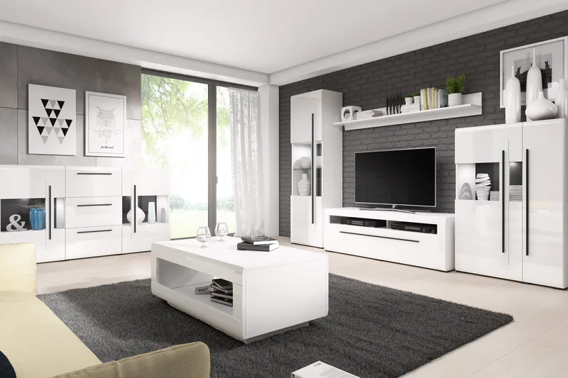 Maricruz Sofabord 110 cm med Opbevaring Hylde - Hvid - Møbler - Borde - Sofabord