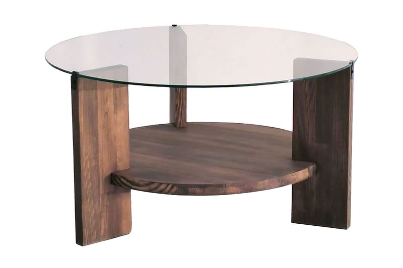 Marsonia Sofabord 75x40x75 cm Rundt - Brun - Møbler - Borde - Sofabord