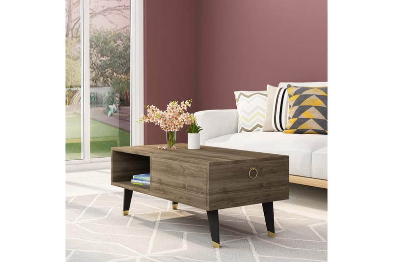 Marteby Sofabord 90x42,4x90 cm - Brun - Møbler - Borde - Sofabord