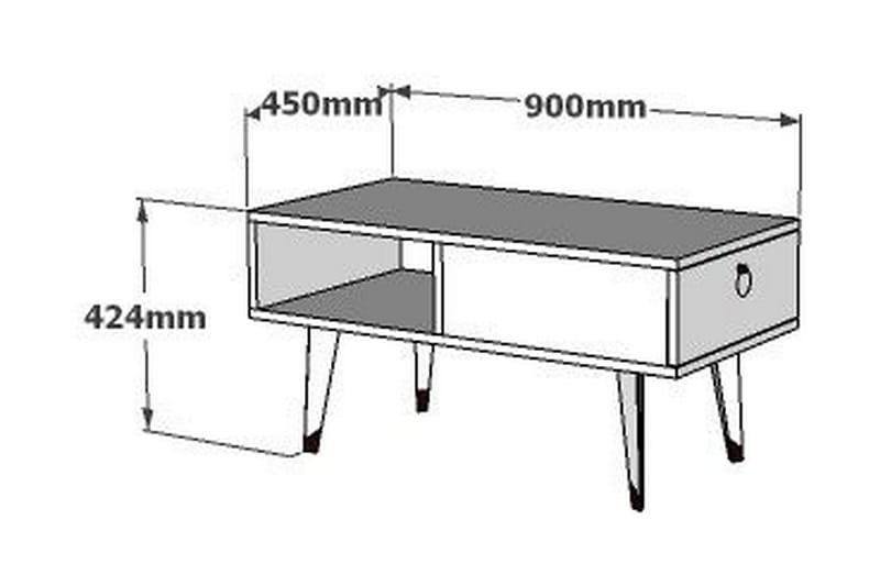 Marteby Sofabord 90x42,4x90 cm - Sort/Hvid - Møbler - Borde - Sofabord