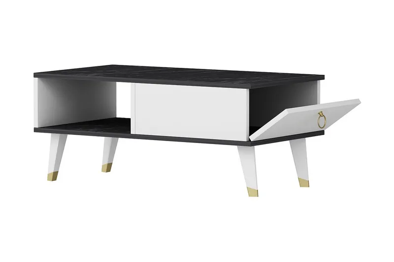 Marteby Sofabord 90x42,4x90 cm - Sort/Hvid - Møbler - Borde - Sofabord