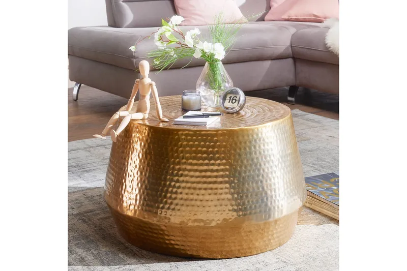 Marypark 60 cm Rundt Sofabord i Metal - Guld - Møbler - Borde - Sofabord