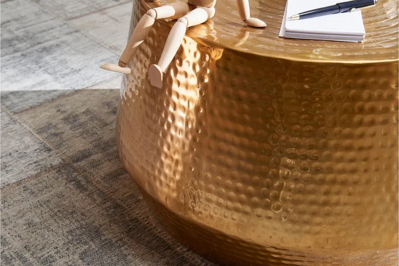 Marypark 60 cm Rundt Sofabord i Metal - Guld - Møbler - Borde - Sofabord