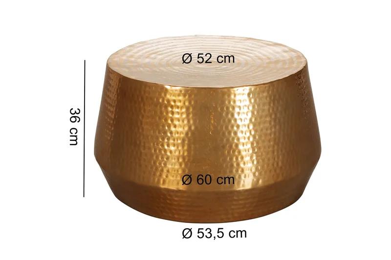 Marypark 60 cm Rundt Sofabord i Metal - Guld - Møbler - Borde - Sofabord