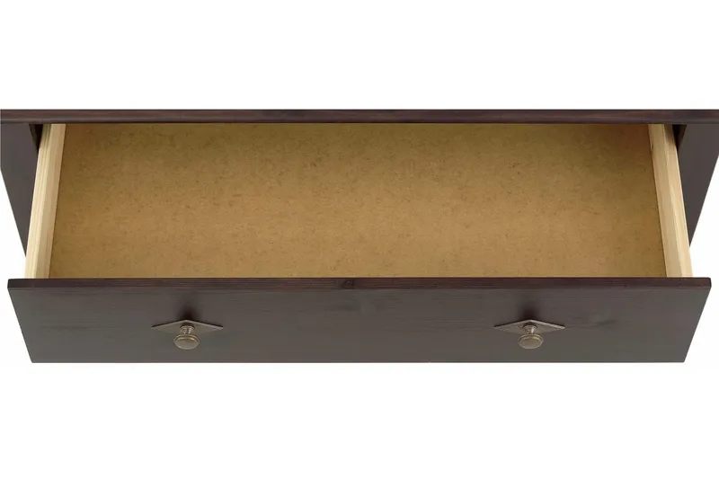 Marzell 110 cm Rektangulært Sofabord med Skuffer i Massivt Træ og Glas - Mørkebrun - Møbler - Borde - Sofabord