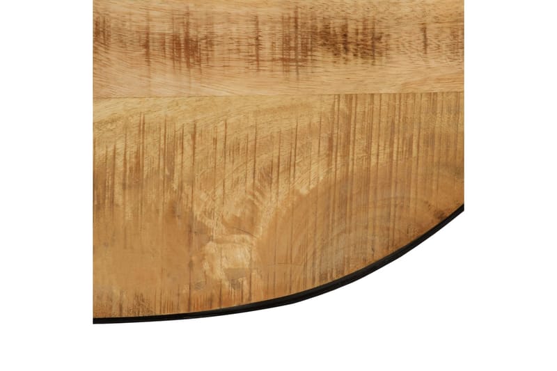 Sofabord Massivt Ru Mangotræ Og Stål Ovalt 100 Cm - Brun - Sofabord