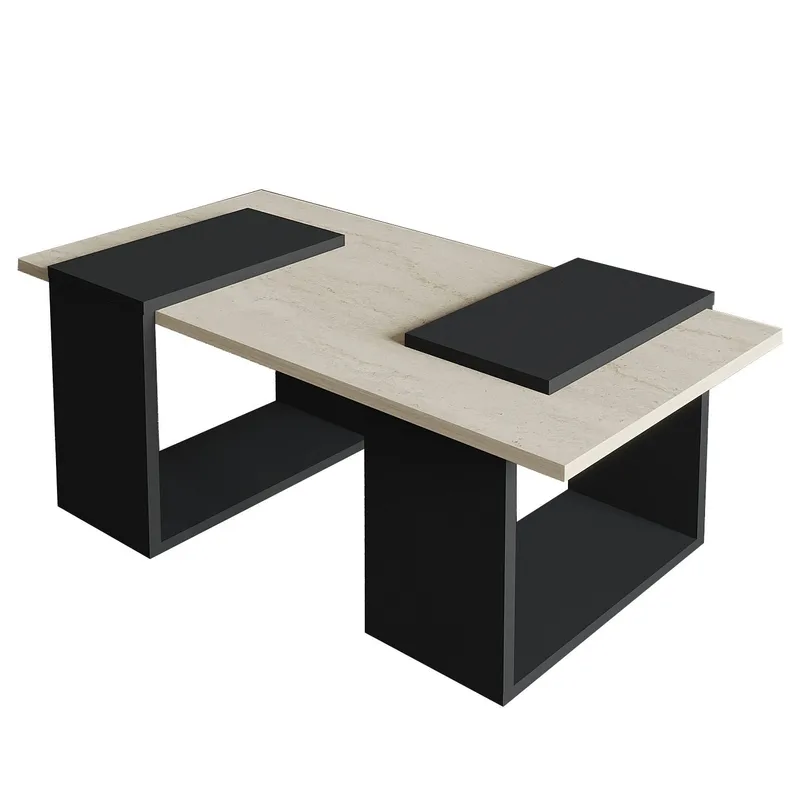 Matris Sofabord 90x37x46,6 cm, Travertine og Anthracite