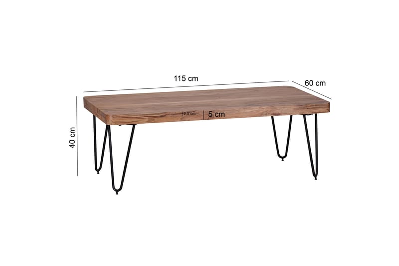 Mayotte Sofabord 115 cm - Akacie/Sort - Møbler - Borde - Sofabord