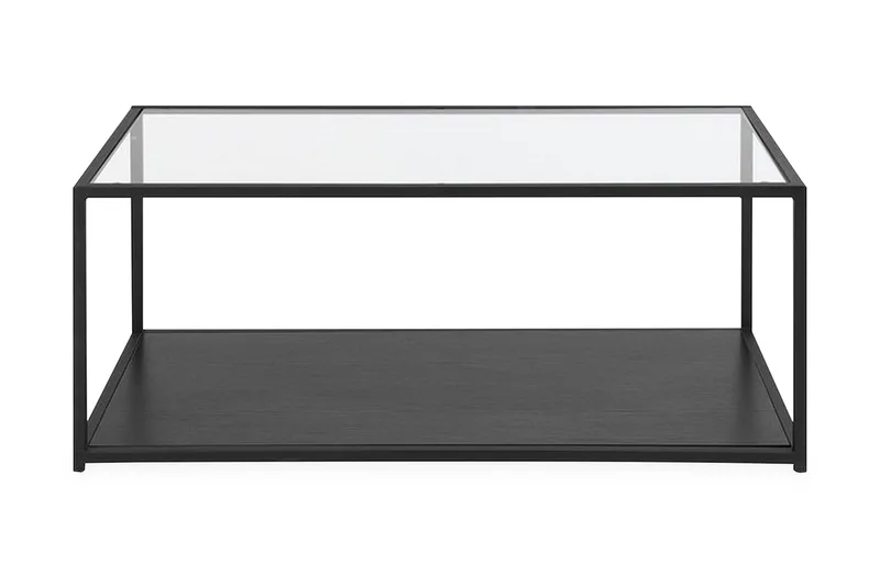 Medora Sofabord 100 cm med Opbevaring Hylde, Sort