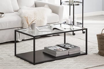 Medora Sofabord 100 cm med Opbevaring Hylde - Sort - Møbler - Borde - Sofabord