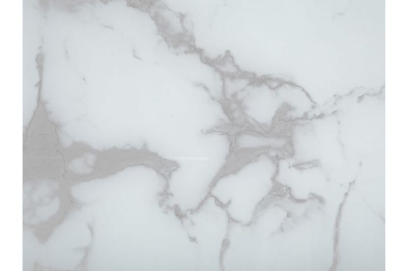 Meerah Sofabord 80 cm Rundt Marmormønster - Glas/Hvid/Guld - Sofabord