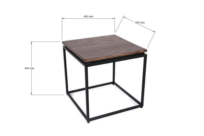 Mehteran Sofabord 45 cm - Hvid/Sort - Sofabord