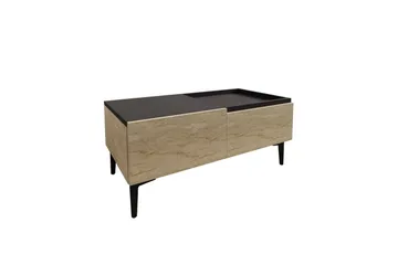 Sofabord Mijara Travertin / Antracit - Natur/Antracit - Møbler - Borde - Sofabord