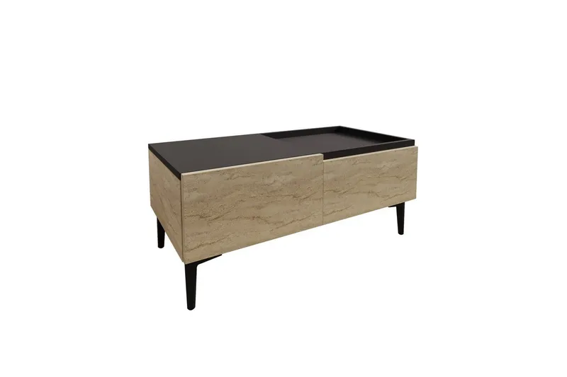 Sofabord Mijara Travertin / Antracit, Natur/Antracit