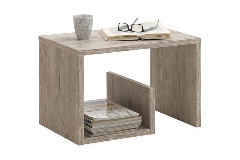 Mikora Sofabord 59 cm med Opbevaring Hylder - Træ - Møbler - Borde - Sofabord