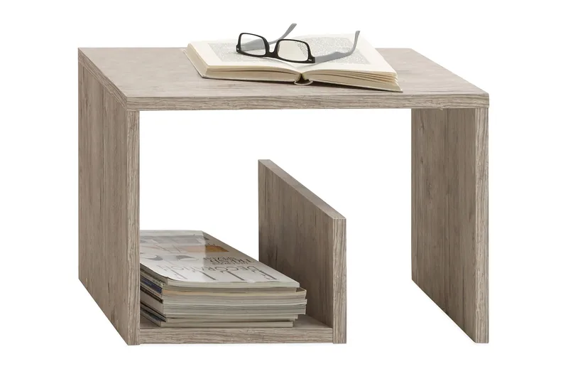 Mikora Sofabord 59 cm med Opbevaring Hylder - Træ - Møbler - Borde - Sofabord