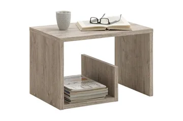 Mikora Sofabord 59 cm med Opbevaring Hylder - Træ - Møbler - Borde - Sofabord
