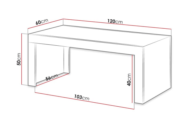 Milias Sofabord 120 cm - Natur/Sort - Møbler - Borde - Sofabord