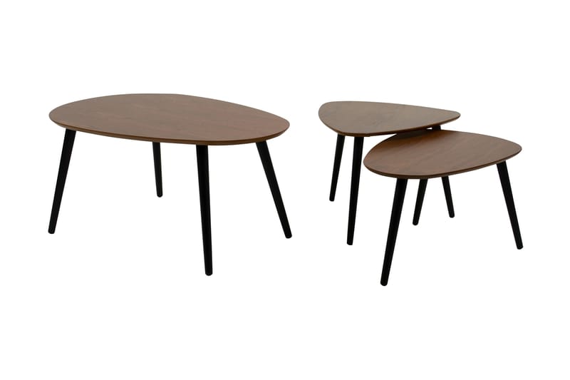 Milo Sofabord 110 cm Ovalt - Valnød/Sort - Møbler - Borde - Sofabord