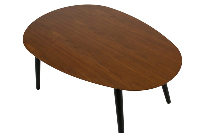 Milo Sofabord 110 cm Ovalt - Valnød/Sort - Møbler - Borde - Sofabord