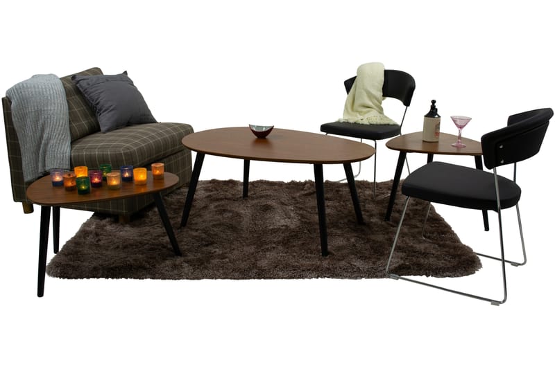 Milo Sofabord 62 cm Ovalt - Valnød/Sort - Møbler - Borde - Sofabord