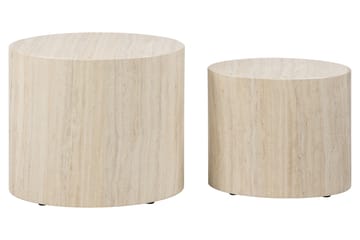 Mirol 33x48 cm Ovalt Sofabord i Sten - Beige - Møbler - Borde - Sofabord