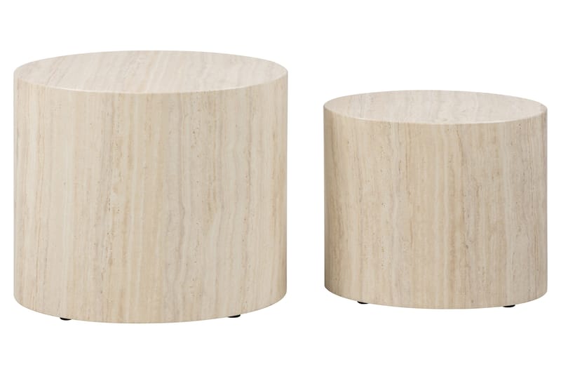 Mirol 33x48 cm Ovalt Sofabord i Sten - Beige - Møbler - Borde - Sofabord