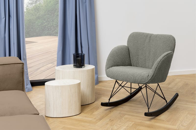 Mirol 33x48 cm Ovalt Sofabord i Sten - Beige - Møbler - Borde - Sofabord