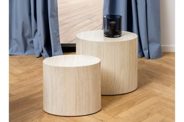 Mirol 33x48 cm Ovalt Sofabord i Sten - Beige - Møbler - Borde - Sofabord