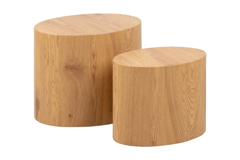 Mirol Indskudsbord 48 cm Ovalt Sofabord i Eg, Brun