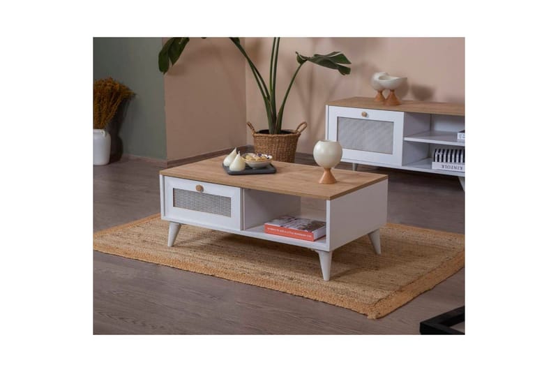 Sofabord Mjudi Hvid / Eg - Hvid / Eg - Møbler - Borde - Sofabord