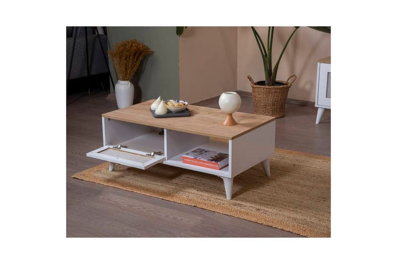 Sofabord Mjudi Hvid / Eg - Hvid / Eg - Møbler - Borde - Sofabord