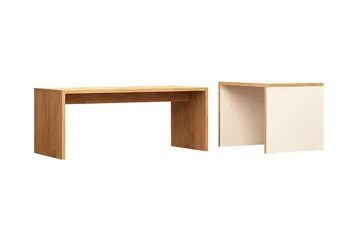 Mod Design Indskudsbord 90 cm 2 Bord - Træ/Hvid - Møbler - Borde - Sofabord