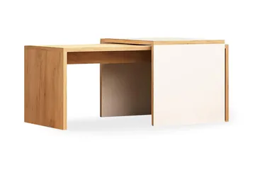 Mod Design Indskudsbord 90 cm 2 Bord - Træ/Hvid - Møbler - Borde - Sofabord