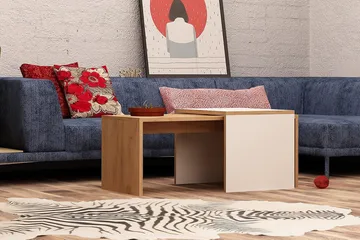 Mod Design Indskudsbord 90 cm 2 Bord - Træ/Hvid - Møbler - Borde - Sofabord
