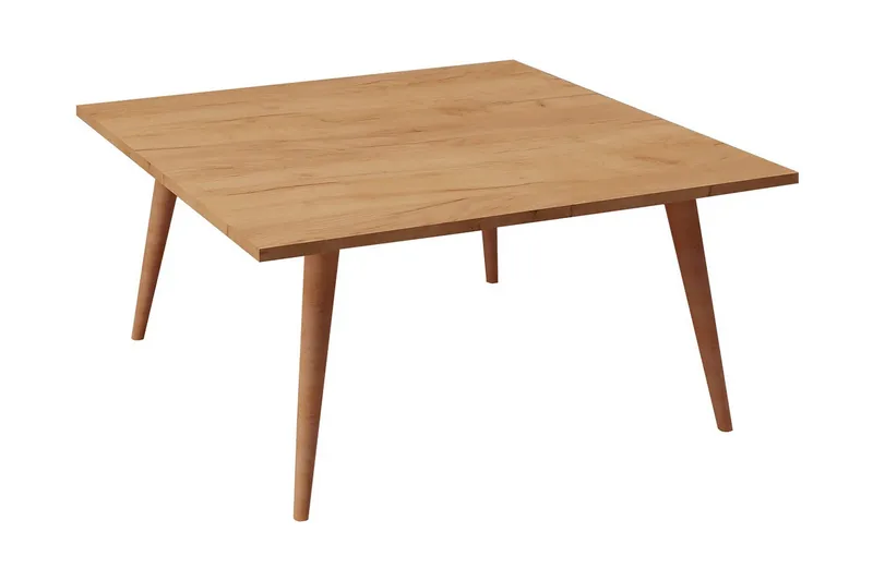 Mod Design Rektangulært Sofabord 80 cm i Træ med Koniske Ben, Brun