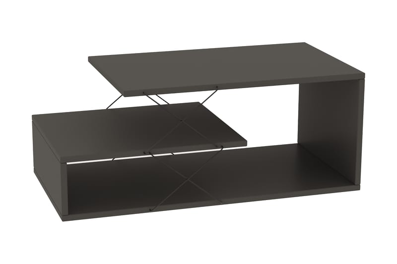 Moengo Sofabord 100 cm med Opbevaring Hylde - Antracit/Sort - Møbler - Borde - Sofabord