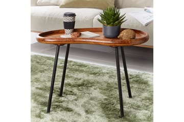 Mondry Sofabord 79 cm Nyreformet - Massivt Træ/Sort - Møbler - Borde - Sofabord