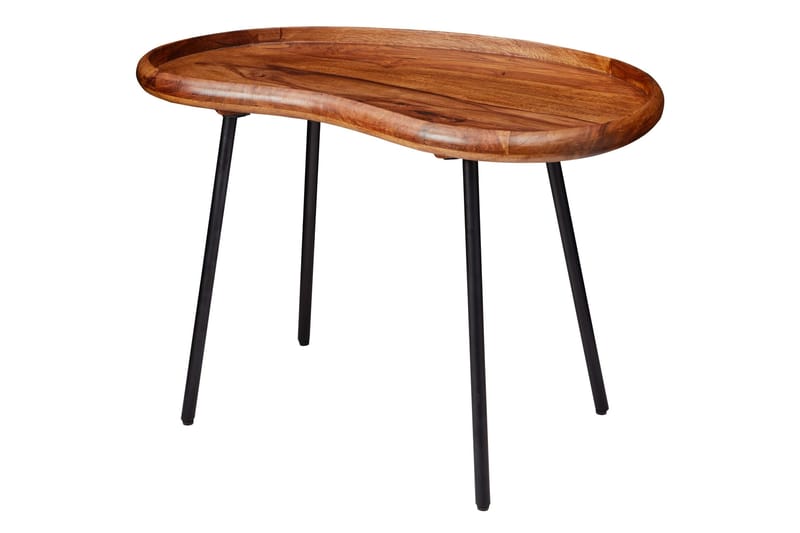 Mondry Sofabord 79 cm Nyreformet - Massivt Træ/Sort - Møbler - Borde - Sofabord